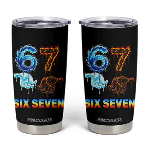 Water Fire Element Six Seven Tumbler Cup Trendy Meme Gift TS12 Black Print Your Wear