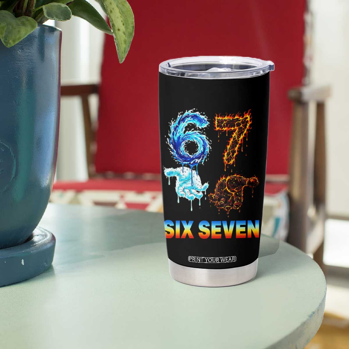 Water Fire Element Six Seven Tumbler Cup Trendy Meme Gift TS12 Print Your Wear