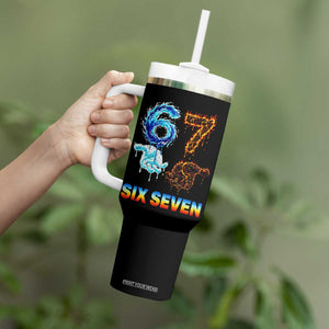 Water Fire Element Six Seven Tumbler With Handle Trendy Meme Gift TS12 Print Your Wear