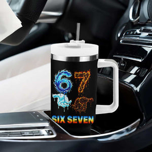 Water Fire Element Six Seven Tumbler With Handle Trendy Meme Gift TS12 Print Your Wear