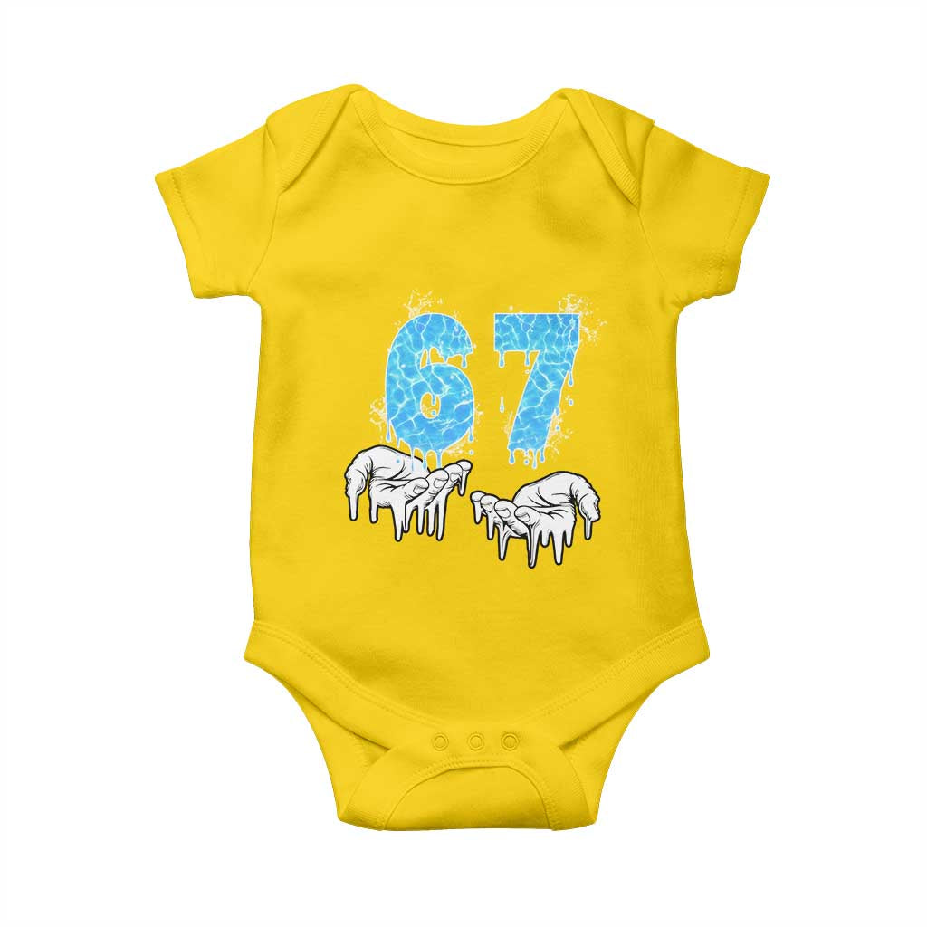 Ocean Water Wave Effect Printed Baby Onesie Six Seven Meme TS12 Daisy Print Your Wear