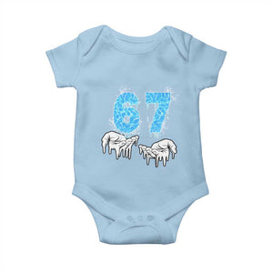 Ocean Water Wave Effect Printed Baby Onesie Six Seven Meme TS12 Light Blue Print Your Wear