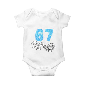 Ocean Water Wave Effect Printed Baby Onesie Six Seven Meme TS12 White Print Your Wear