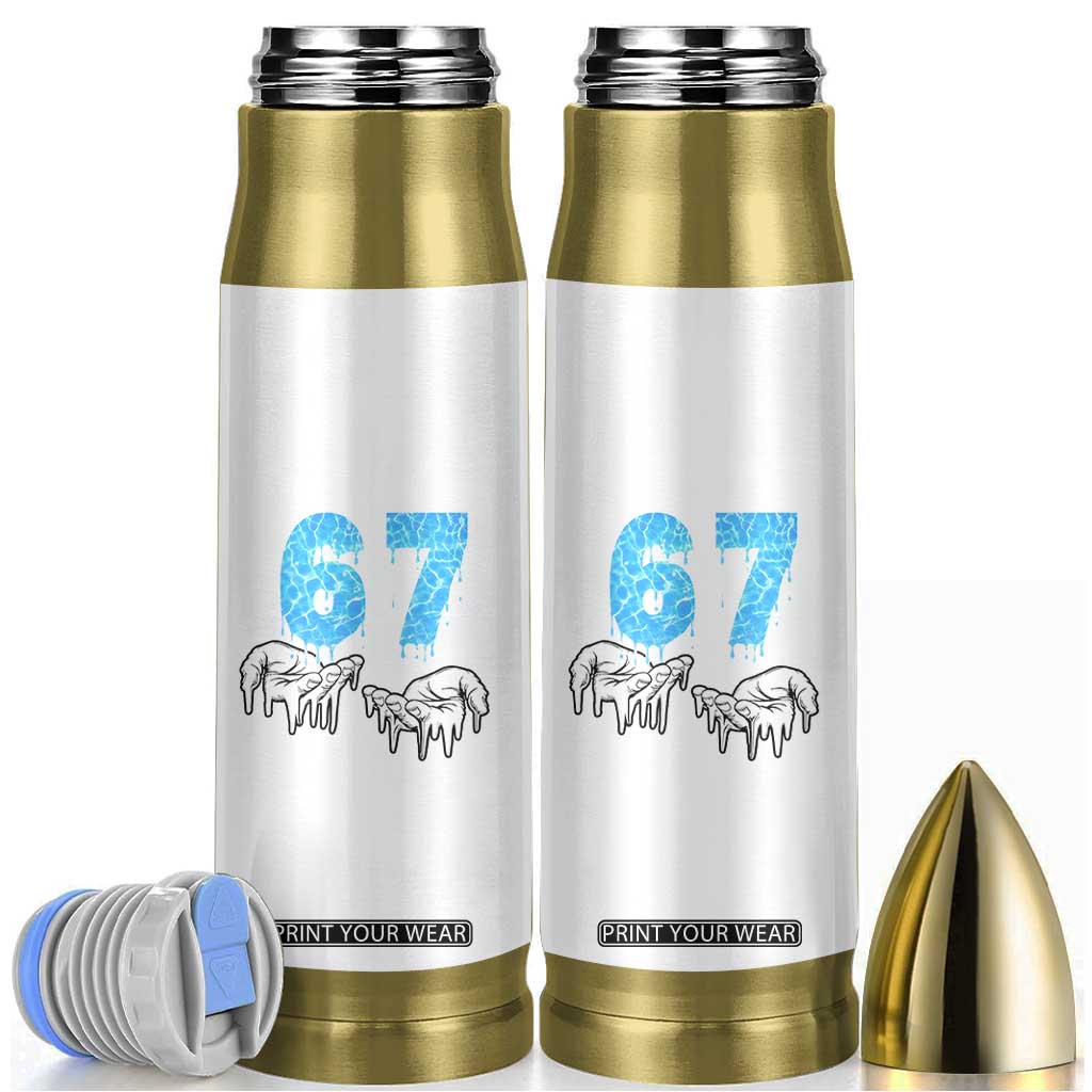 Ocean Water Wave Effect Printed Bullet Tumbler Six Seven Meme TS12 White Print Your Wear