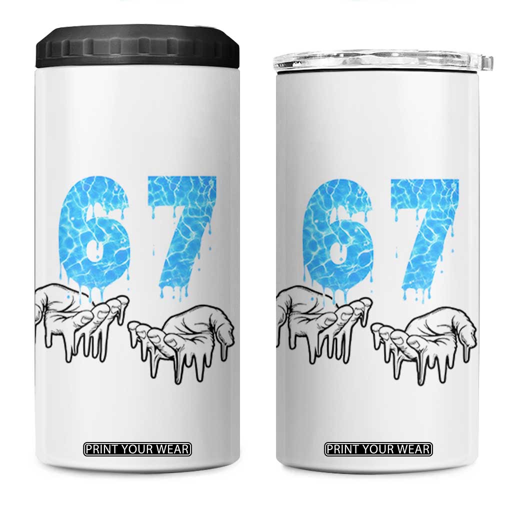 Ocean Water Wave Effect Printed 4 in 1 Can Cooler Tumbler Six Seven Meme TS12 One Size: 16 oz White Print Your Wear