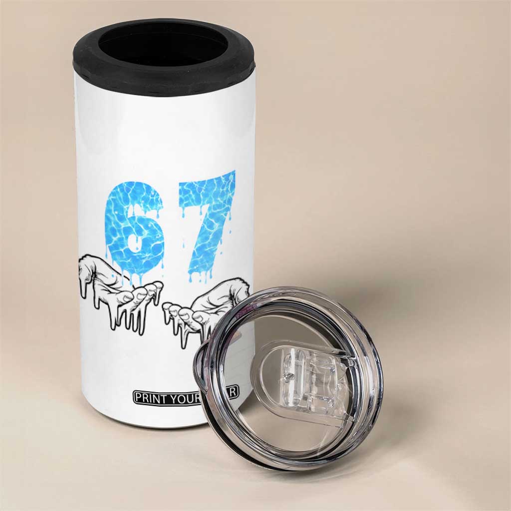 Ocean Water Wave Effect Printed 4 in 1 Can Cooler Tumbler Six Seven Meme TS12 Print Your Wear