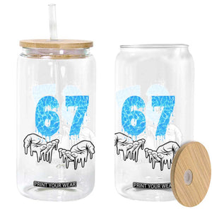Ocean Water Wave Effect Printed Glass Can Six Seven Meme TS12 Print Your Wear