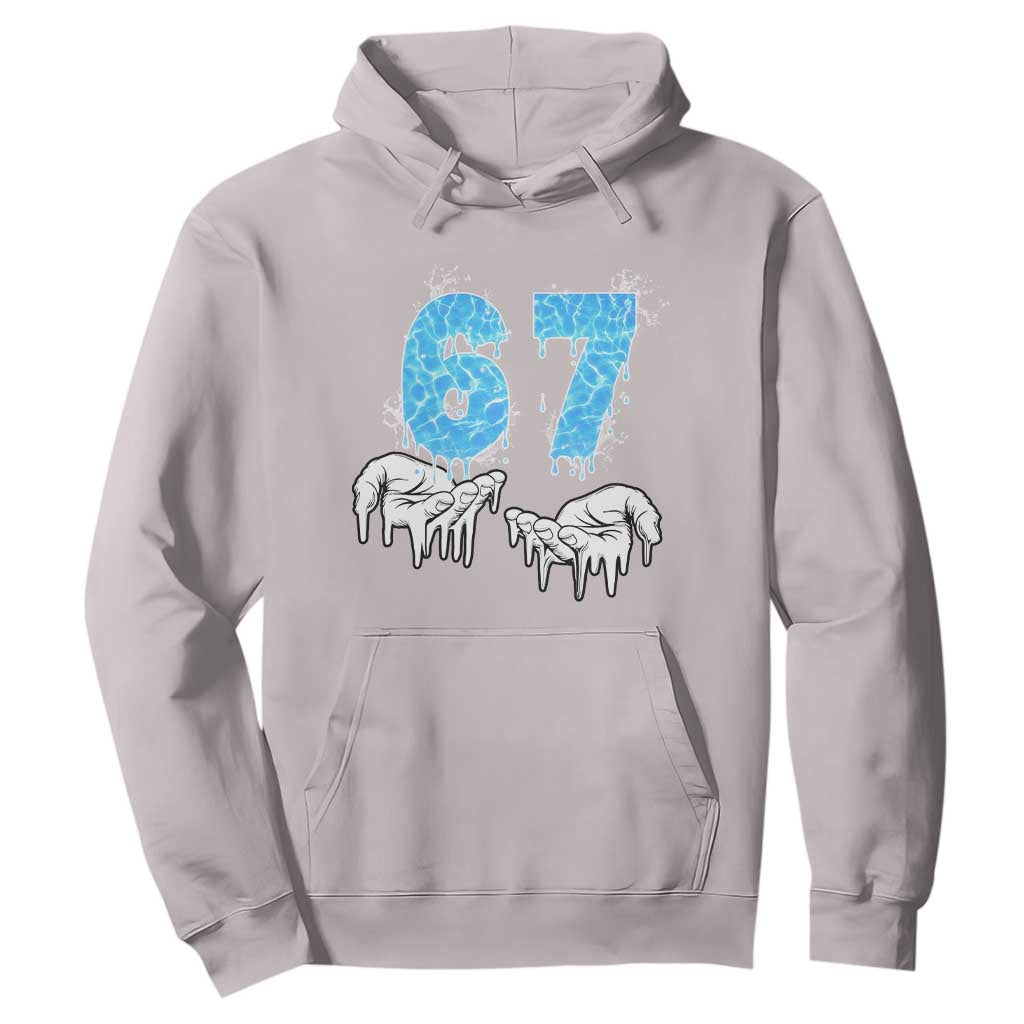 Ocean Water Wave Effect Printed Hoodie Six Seven Meme TS12 Ice Gray Print Your Wear