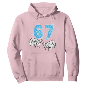 Ocean Water Wave Effect Printed Hoodie Six Seven Meme TS12 Light Pink Print Your Wear