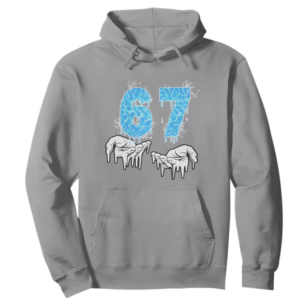 Ocean Water Wave Effect Printed Hoodie Six Seven Meme TS12 Sport Gray Print Your Wear
