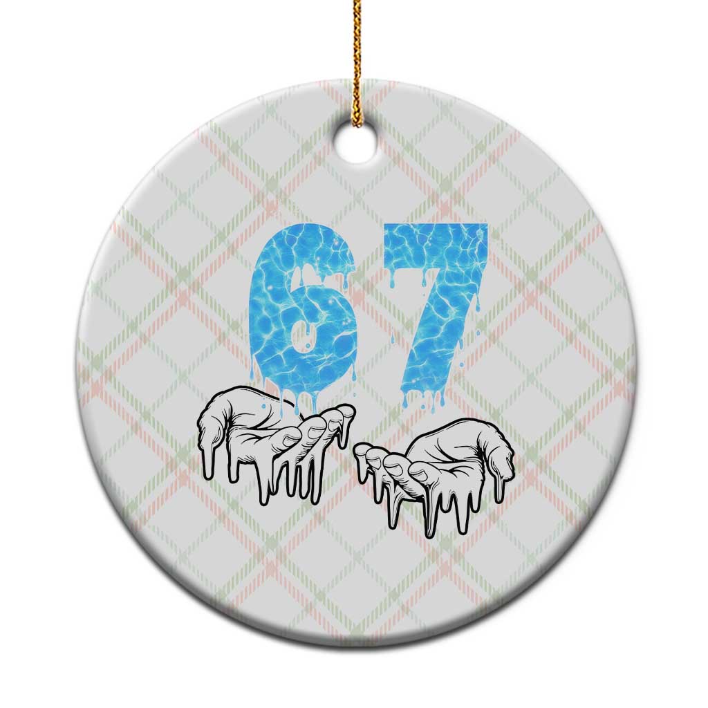 Ocean Water Wave Effect Printed Ceramic Ornament Six Seven Meme TS12 1pc Christmas Plaid Print Your Wear