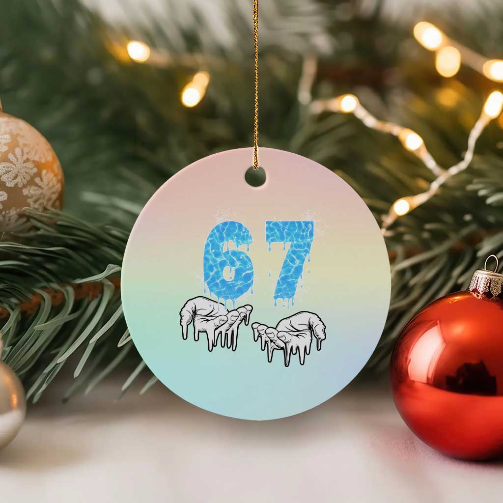 Ocean Water Wave Effect Printed Ceramic Ornament Six Seven Meme TS12 1pc Pastel Print Your Wear