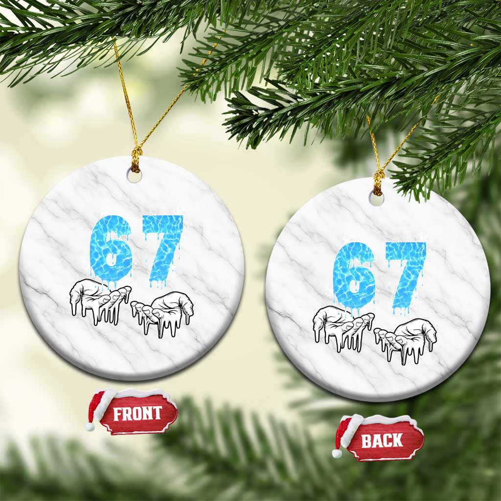 Ocean Water Wave Effect Printed Ceramic Ornament Six Seven Meme TS12 1pc White Marble Print Your Wear