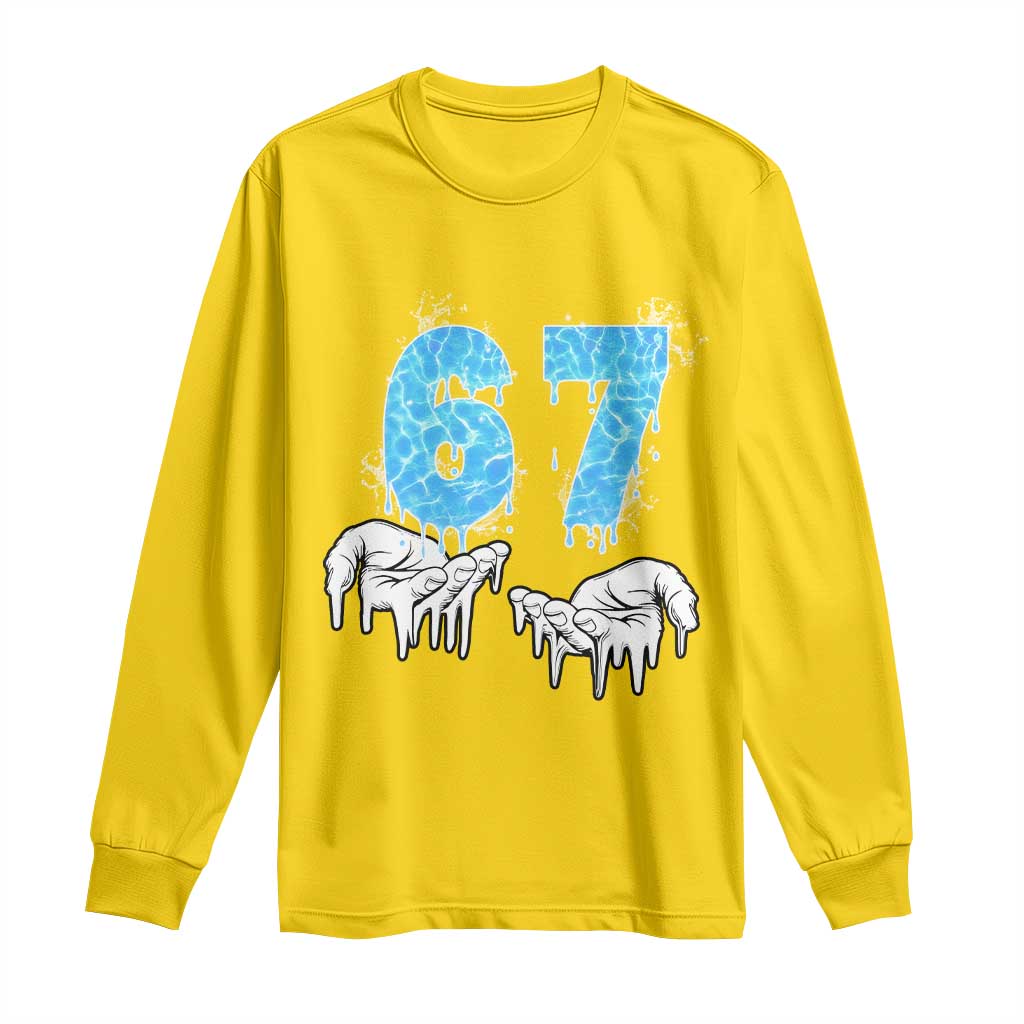 Ocean Water Wave Effect Printed Long Sleeve Shirt Six Seven Meme TS12 Daisy Print Your Wear