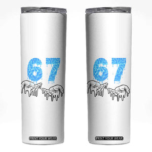 Ocean Water Wave Effect Printed Skinny Tumbler Six Seven Meme TS12 White Print Your Wear