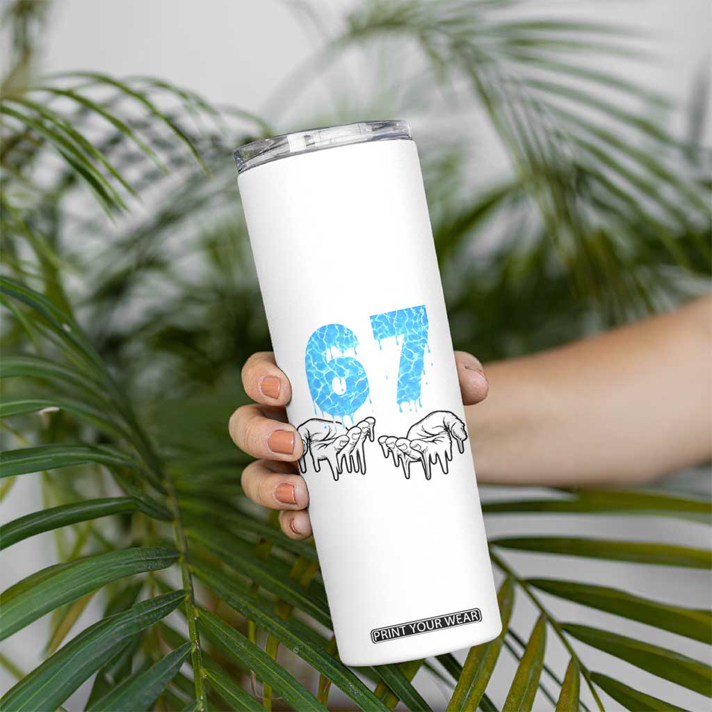 Ocean Water Wave Effect Printed Skinny Tumbler Six Seven Meme TS12 Print Your Wear