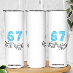 Ocean Water Wave Effect Printed Skinny Tumbler Six Seven Meme TS12 Print Your Wear