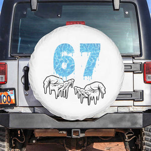Ocean Water Wave Effect Printed Spare Tire Cover Six Seven Meme TS12 No hole White Print Your Wear