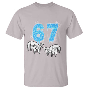 Ocean Water Wave Effect Printed T Shirt Six Seven Meme TS12 Ice Gray Print Your Wear