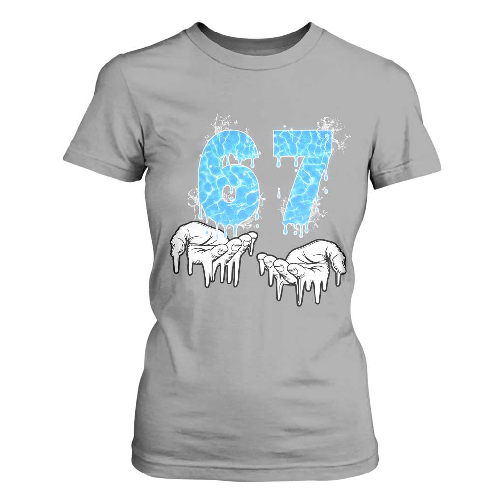 Ocean Water Wave Effect Printed T Shirt For Women Six Seven Meme TS12 Sport Gray Print Your Wear