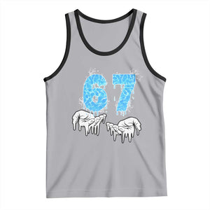 Ocean Water Wave Effect Printed Tank Top Six Seven Meme TS12 Athletic Heather Black Print Your Wear