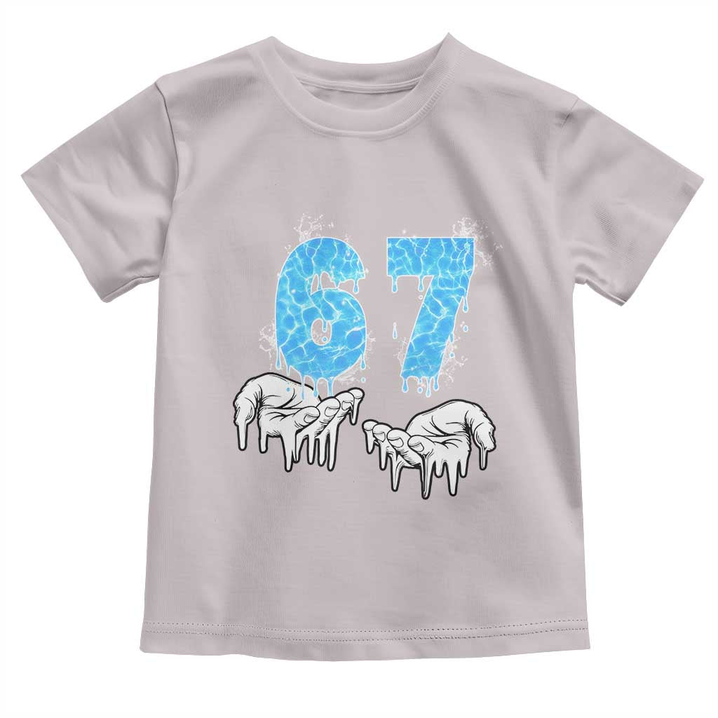 Ocean Water Wave Effect Printed Toddler T Shirt Six Seven Meme TS12 Ice Gray Print Your Wear