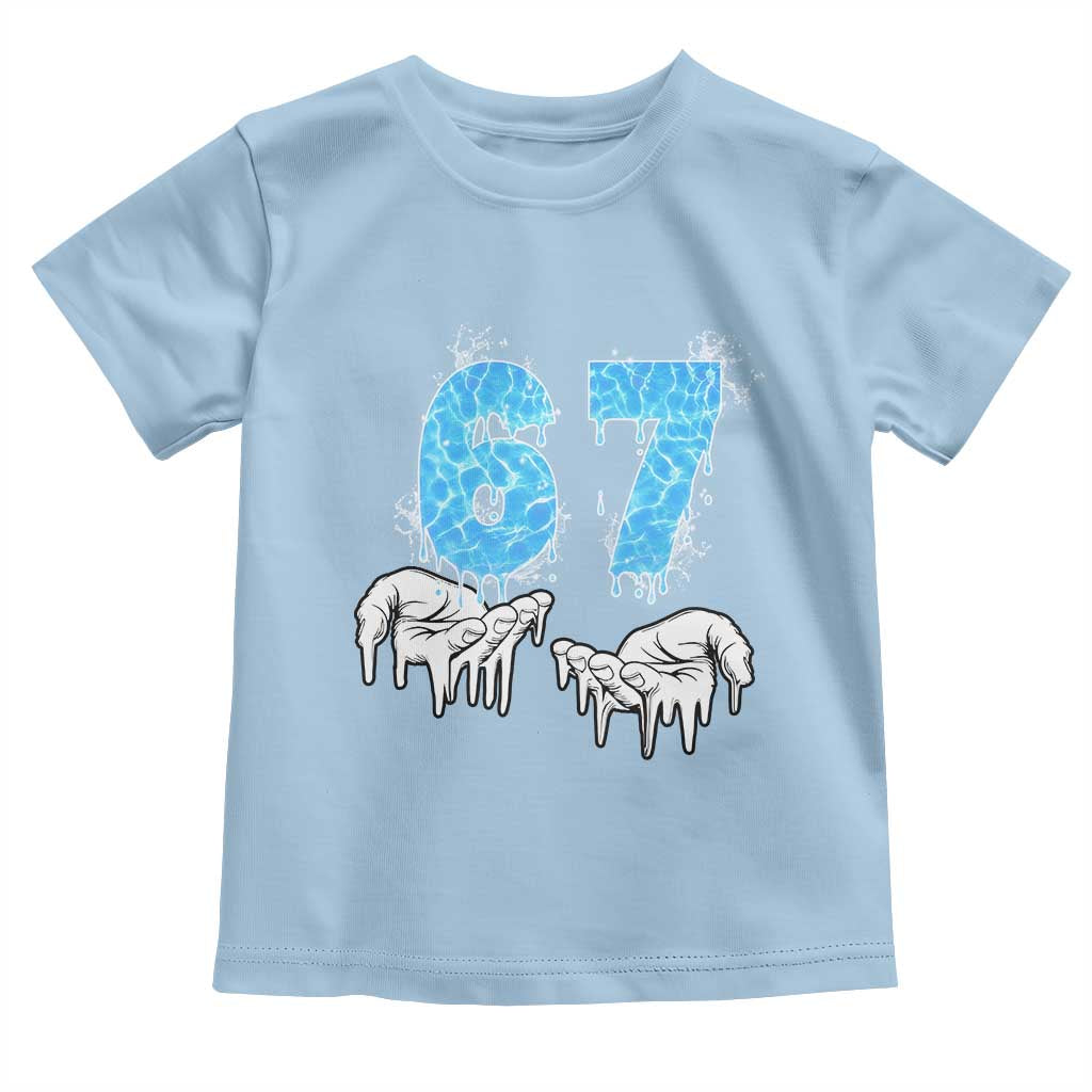 Ocean Water Wave Effect Printed Toddler T Shirt Six Seven Meme TS12 Light Blue Print Your Wear