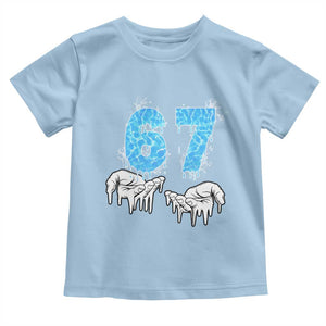 Ocean Water Wave Effect Printed Toddler T Shirt Six Seven Meme TS12 Light Blue Print Your Wear