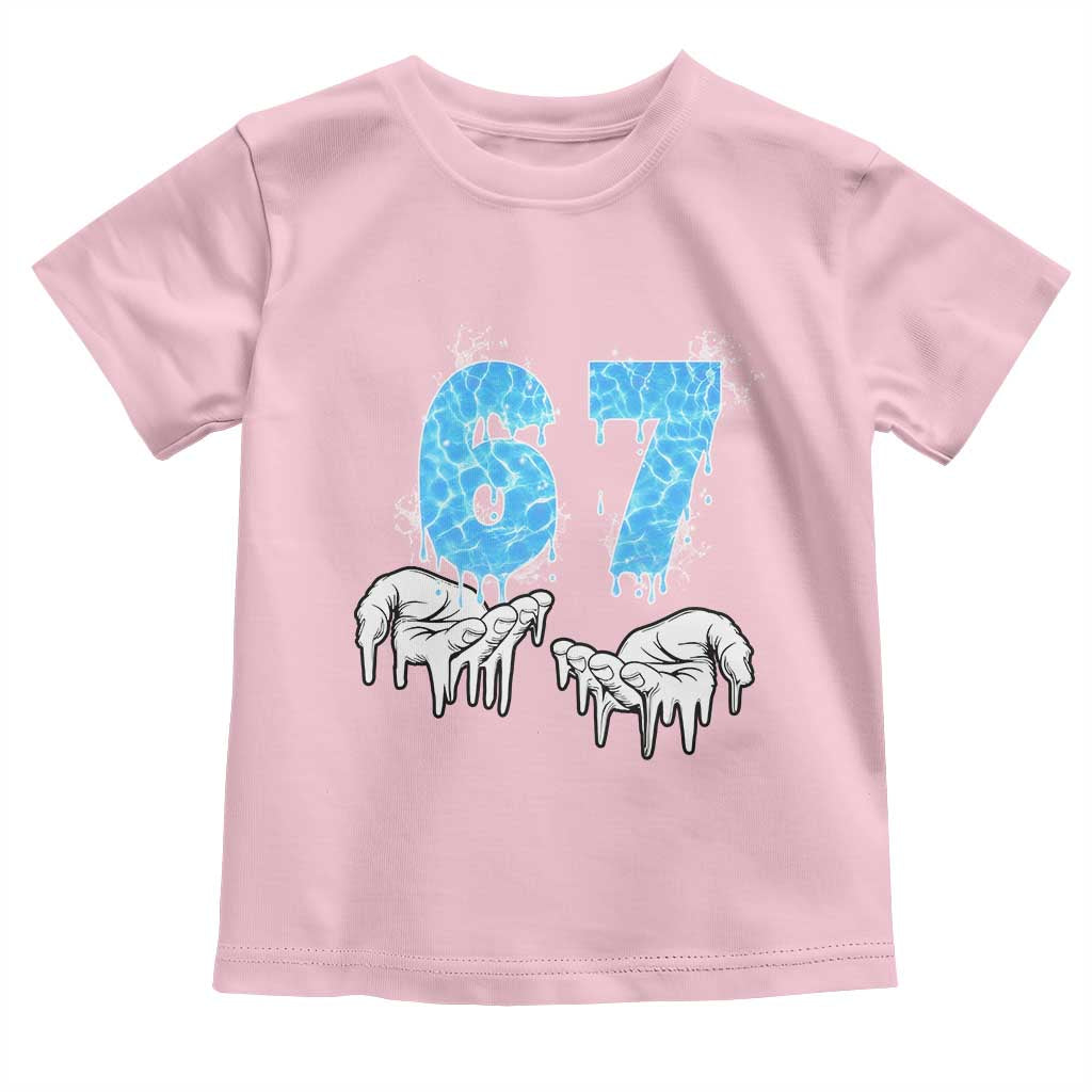 Ocean Water Wave Effect Printed Toddler T Shirt Six Seven Meme TS12 Light Pink Print Your Wear
