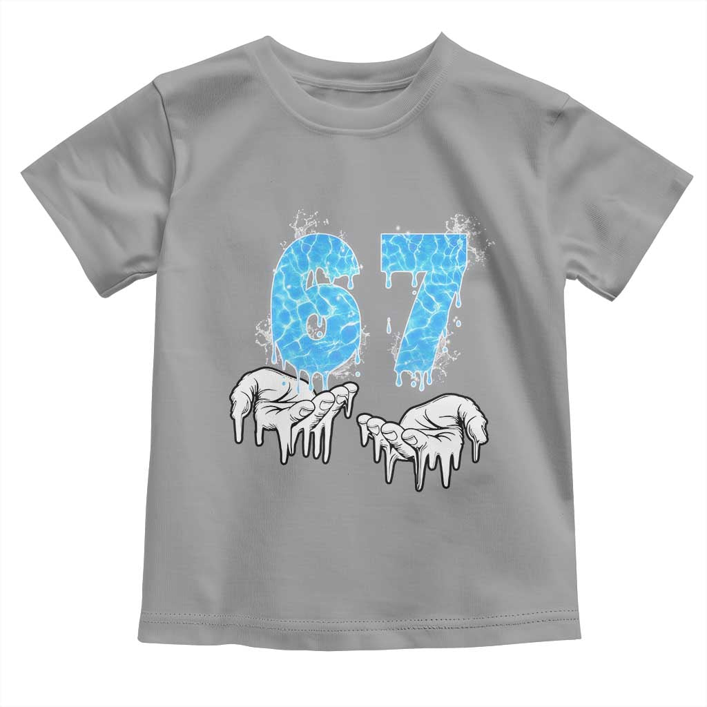 Ocean Water Wave Effect Printed Toddler T Shirt Six Seven Meme TS12 Sport Gray Print Your Wear