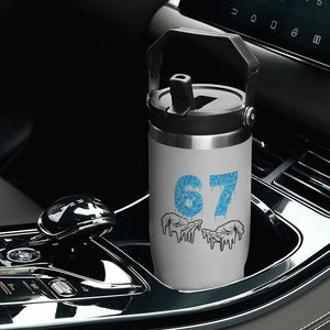 Ocean Water Wave Effect Printed Flip Straw Tumbler Six Seven Meme TS12 Print Your Wear