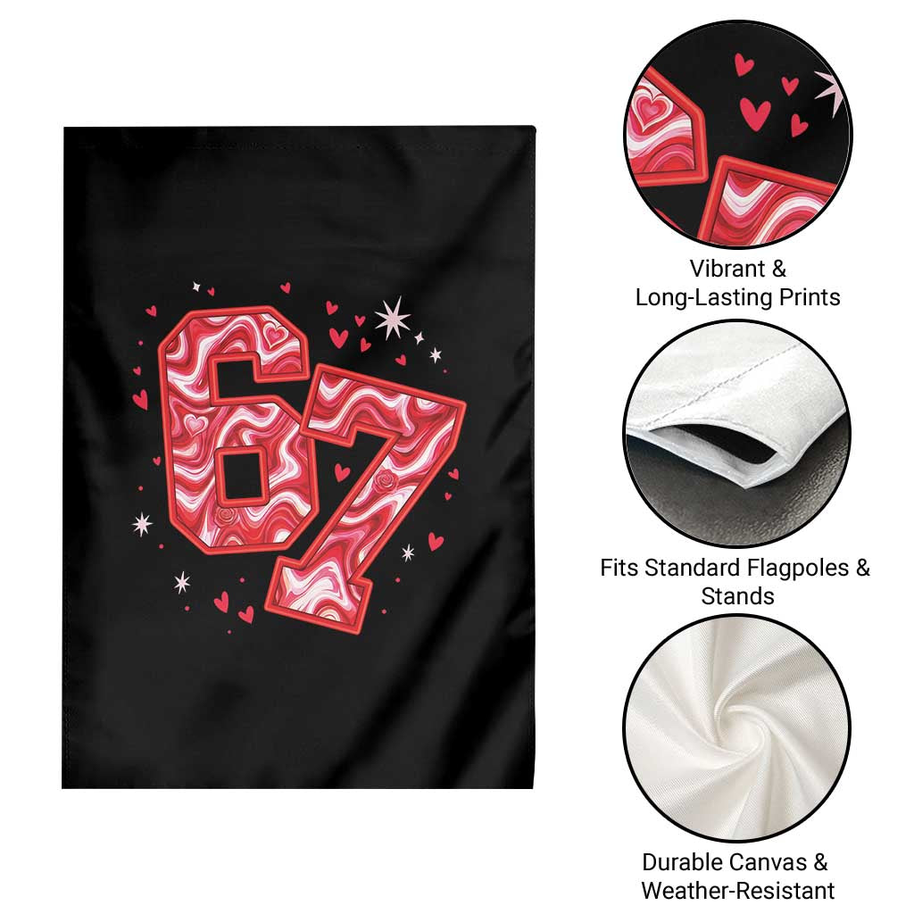 Glitch Swirl Effect Printed Six Seven Meme Garden Flag Valentines Day Gift TS12 Print Your Wear