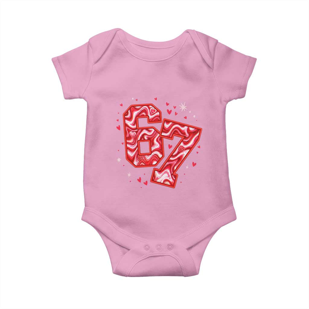 Glitch Swirl Effect Printed Six Seven Meme Baby Onesie Valentines Day Gift TS12 Light Pink Print Your Wear