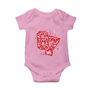 Glitch Swirl Effect Printed Six Seven Meme Baby Onesie Valentines Day Gift TS12 Light Pink Print Your Wear