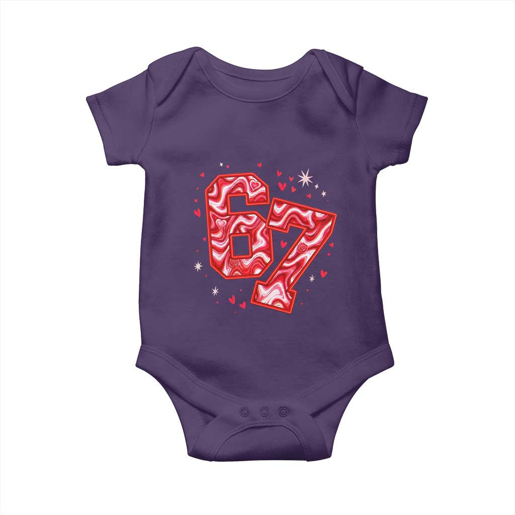 Glitch Swirl Effect Printed Six Seven Meme Baby Onesie Valentines Day Gift TS12 Purple Print Your Wear