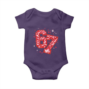 Glitch Swirl Effect Printed Six Seven Meme Baby Onesie Valentines Day Gift TS12 Purple Print Your Wear