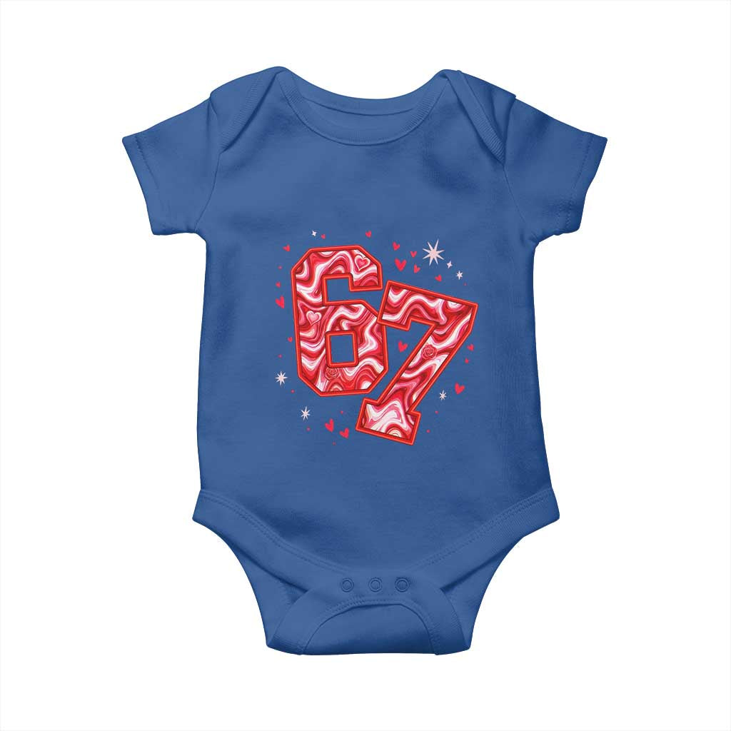 Glitch Swirl Effect Printed Six Seven Meme Baby Onesie Valentines Day Gift TS12 Royal Blue Print Your Wear