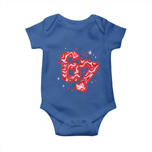Glitch Swirl Effect Printed Six Seven Meme Baby Onesie Valentines Day Gift TS12 Royal Blue Print Your Wear
