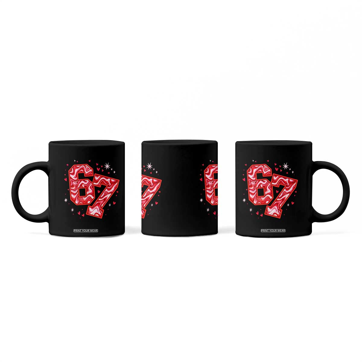 Glitch Swirl Effect Printed Six Seven Meme Coffee Mug Valentines Day Gift TS12 Print Your Wear