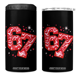 Glitch Swirl Effect Printed Six Seven Meme 4 in 1 Can Cooler Tumbler Valentines Day Gift TS12 One Size: 16 oz Black Print Your Wear