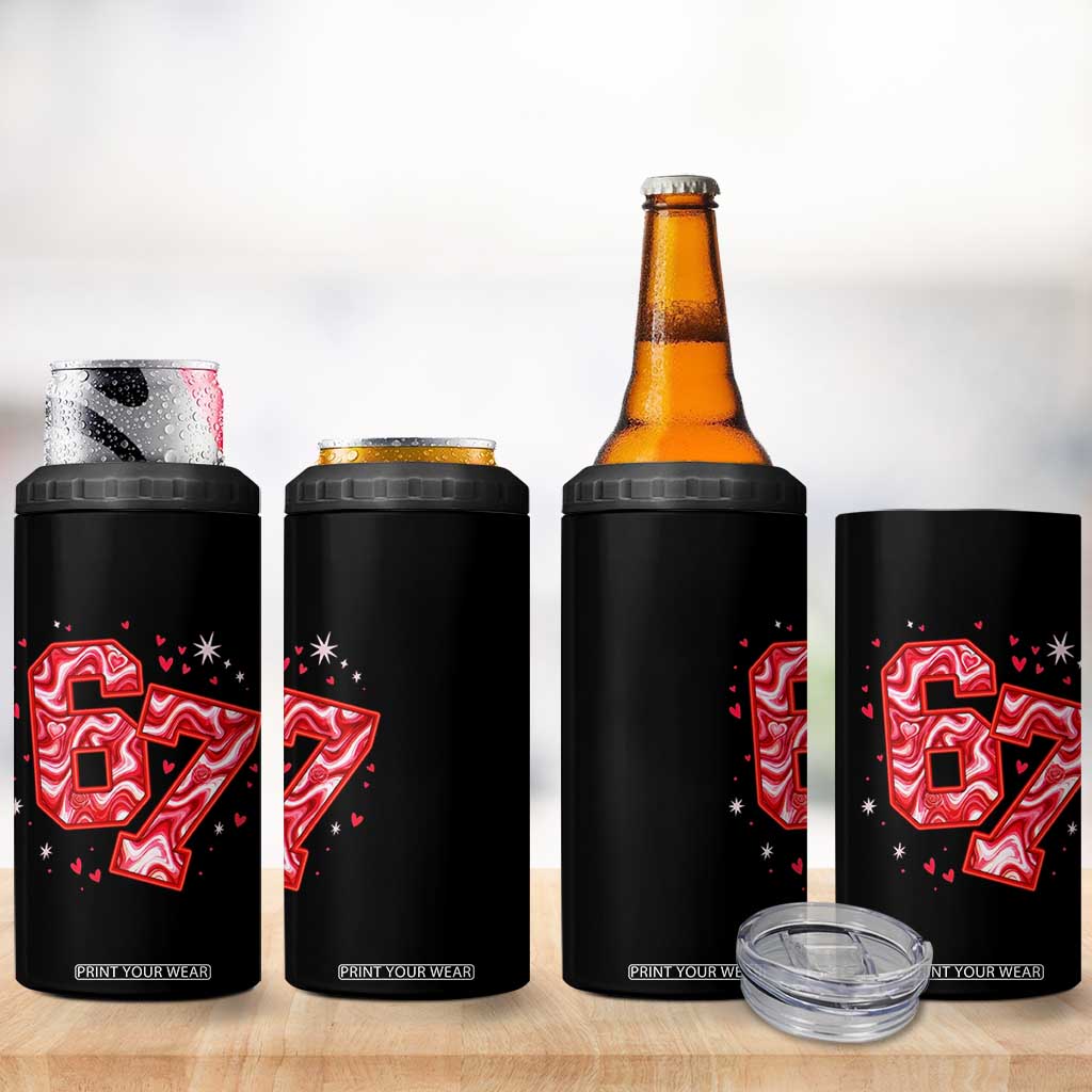 Glitch Swirl Effect Printed Six Seven Meme 4 in 1 Can Cooler Tumbler Valentines Day Gift TS12 Print Your Wear