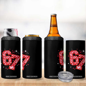 Glitch Swirl Effect Printed Six Seven Meme 4 in 1 Can Cooler Tumbler Valentines Day Gift TS12 Print Your Wear