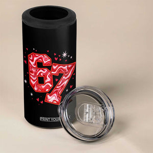 Glitch Swirl Effect Printed Six Seven Meme 4 in 1 Can Cooler Tumbler Valentines Day Gift TS12 Print Your Wear