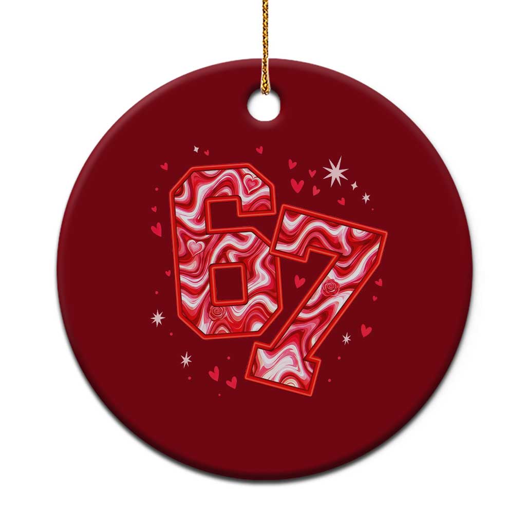 Glitch Swirl Effect Printed Six Seven Meme Ceramic Ornament Valentines Day Gift TS12 1pc Red Print Your Wear