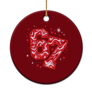 Glitch Swirl Effect Printed Six Seven Meme Ceramic Ornament Valentines Day Gift TS12 1pc Red Print Your Wear