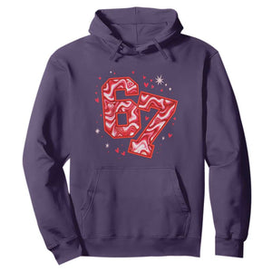 Glitch Swirl Effect Printed Six Seven Meme Hoodie Valentines Day Gift TS12 Purple Print Your Wear