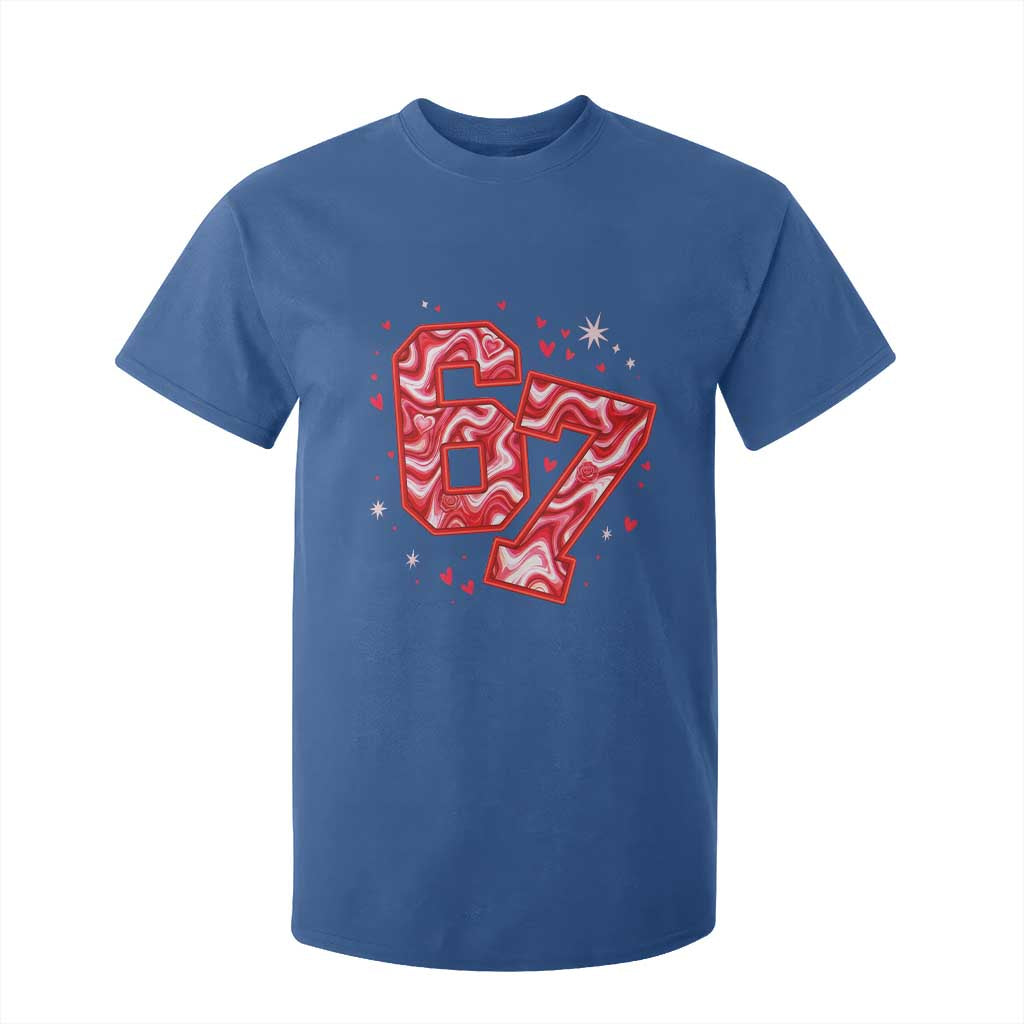 Glitch Swirl Effect Printed Six Seven Meme T Shirt For Kid Valentines Day Gift TS12 Royal Blue Print Your Wear