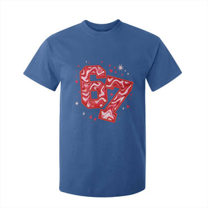 Glitch Swirl Effect Printed Six Seven Meme T Shirt For Kid Valentines Day Gift TS12 Royal Blue Print Your Wear
