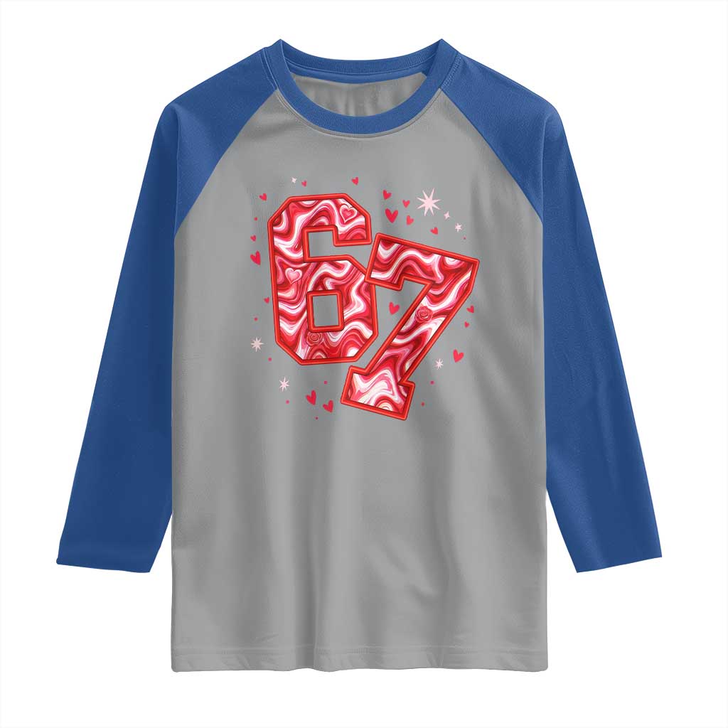 Glitch Swirl Effect Printed Six Seven Meme Raglan Shirt Valentines Day Gift TS12 Sport Gray Royal Print Your Wear