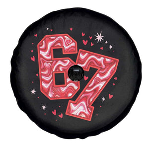 Glitch Swirl Effect Printed Six Seven Meme Spare Tire Cover Valentines Day Gift TS12 Print Your Wear